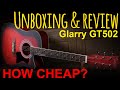 unboxing & review of the Glarry GT502 acoustic guitar (a very cheap guitar)