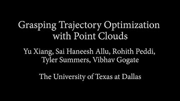 Grasping Trajectory Optimization with Point Clouds
