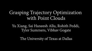 Grasping Trajectory Optimization With Point Clouds