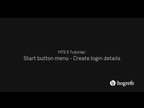HTS 5 Tutorial: Start button menu - Create login details