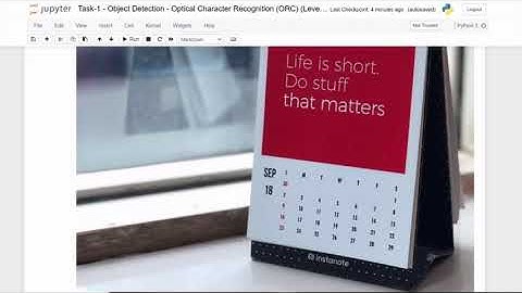 Computer Vision And Internet of Things Task-1: Object Detection - Optical Character Recognition