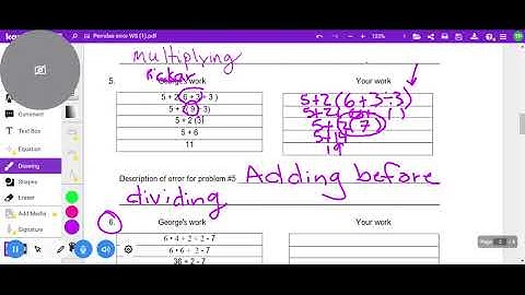 M7 Order of Operations: Error Analysis Worksheet