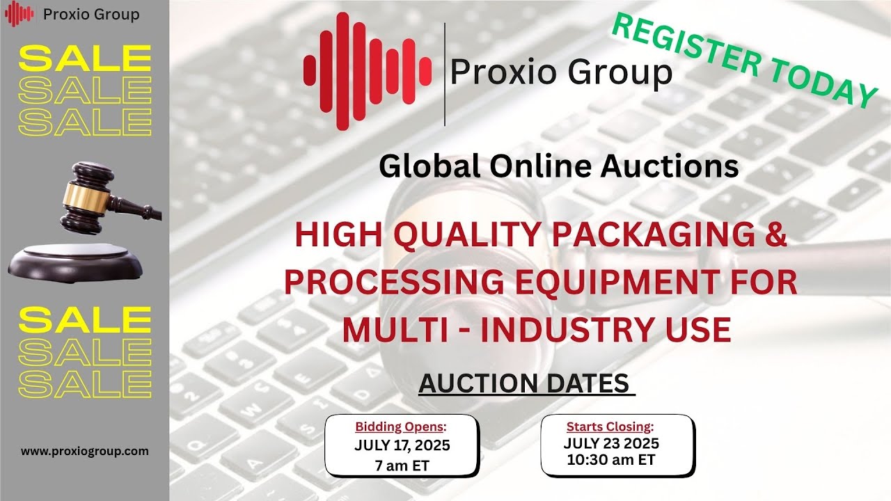 Processing & Packaging Equipment Auction Sale
