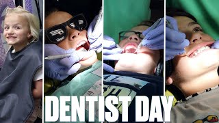 TAKING FOUR KIDS TO THE DENTIST AT THE SAME TIME | FIRST TIME GOING TO THE DENTIST WITH BRACES