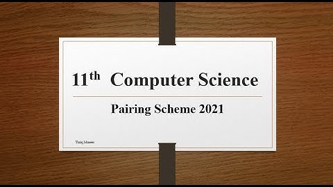 2021 pairing scheme pairing computer science first year