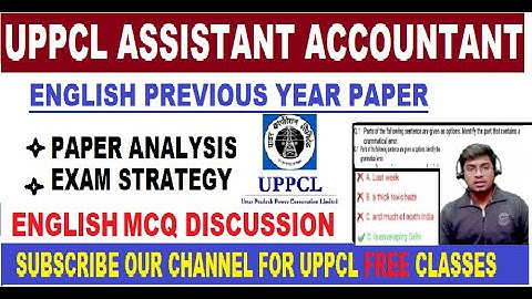 ENGLISH PREVIOUS YEAR PAPER FOR UPRVUNL, UPPCL Assistant Accountant I English  for UPPCL #uppcl