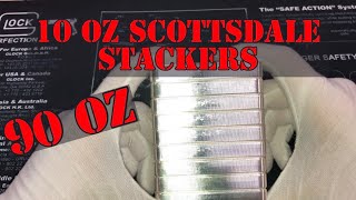 Scottsdale Mint 10 oz Silver Stacker Bars