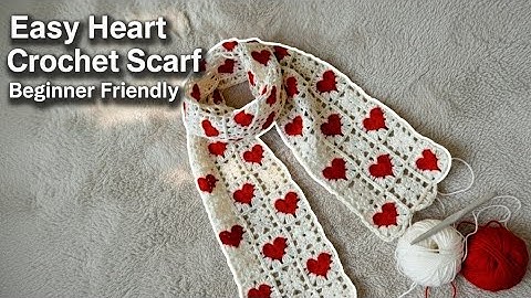 Easy Crochet Heart Scarf or Shawl for Beginners | Step-by-Step Tutorial