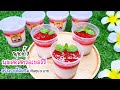 สตรอเบอร์รี่นมสดพุดดิ้ง ทำกิน ทำสร้างรายได้เสริม อร่อยกลมกล่อม strawberry milk pudding