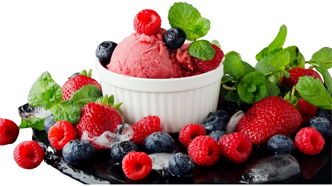 Gelato Facile e Veloce Fatto in Casa Senza Zucchero con Fragole e Mirtilli