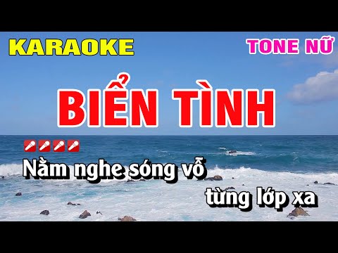 Karaoke Biển Tình Tone Nữ Nhạc Sống | Nguyễn Linh