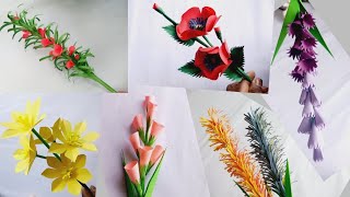6 Beautiful paper flower ideas 🔥♥️🌏Paper craft 😱🎯🌈Easy home decoration