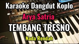 TEMBANG TRESNO [ Arya Satria ] Karaoke Dangdut Koplo || Nada Rendah