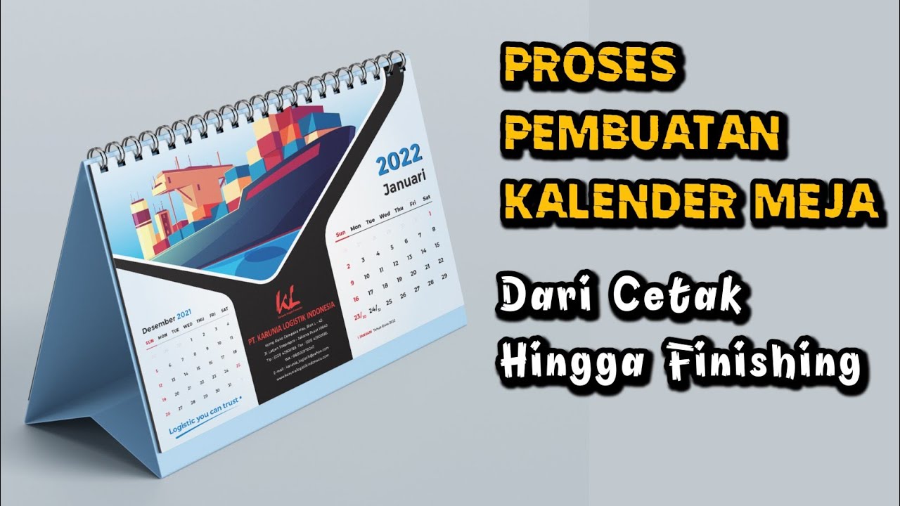 proses pembuatan kalender meja 2022 dari cetak hingga finishing