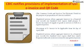 CBIC notifies provisions of implementation of GST e-invoice and QR Code