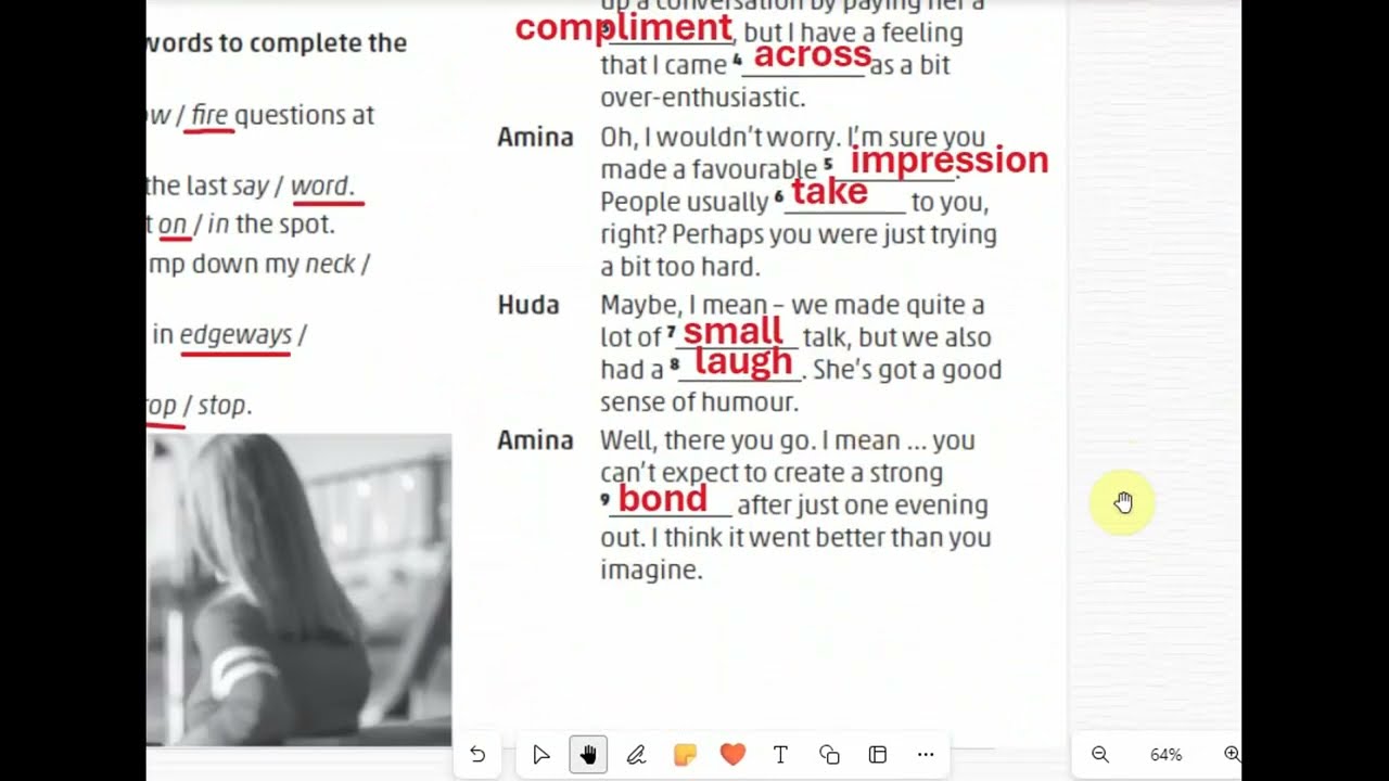 الأول ثانوي - الوحدة الأولى-الحصة الثامنة -حل تمارين W.B صفحة.6 |  Idioms related to communication |