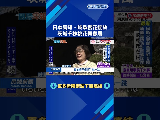 日本高知、岐阜櫻花綻放！ 茨城千株桃花舞春風－民視新聞