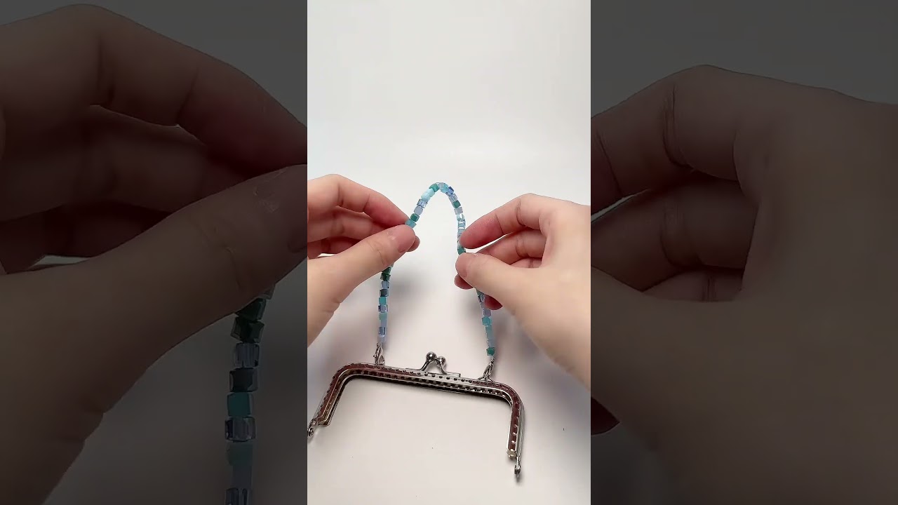 bag frame with blue beads chain | kisslock Bag Frame | Lesondi