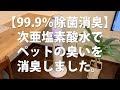 【99.9%除菌消臭】次亜塩素酸水でペットの臭いを消臭しました。