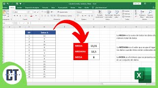 Como Calcular la Media, la Moda y la Mediana en Excel