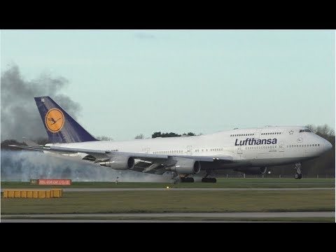 EMERGENCY LANDING | Lufthansa Boeing 747-400 at Manchester Airport