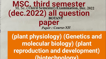 msc.(third semester) botany all question paper.