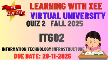 IT602 Information Technology Infrastructure Quiz 2 Fall 2025 Virtual University of Pakistan