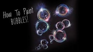 HOW TO PAINT BUBBLES on BLACK CANVAS | STEP BY STEP