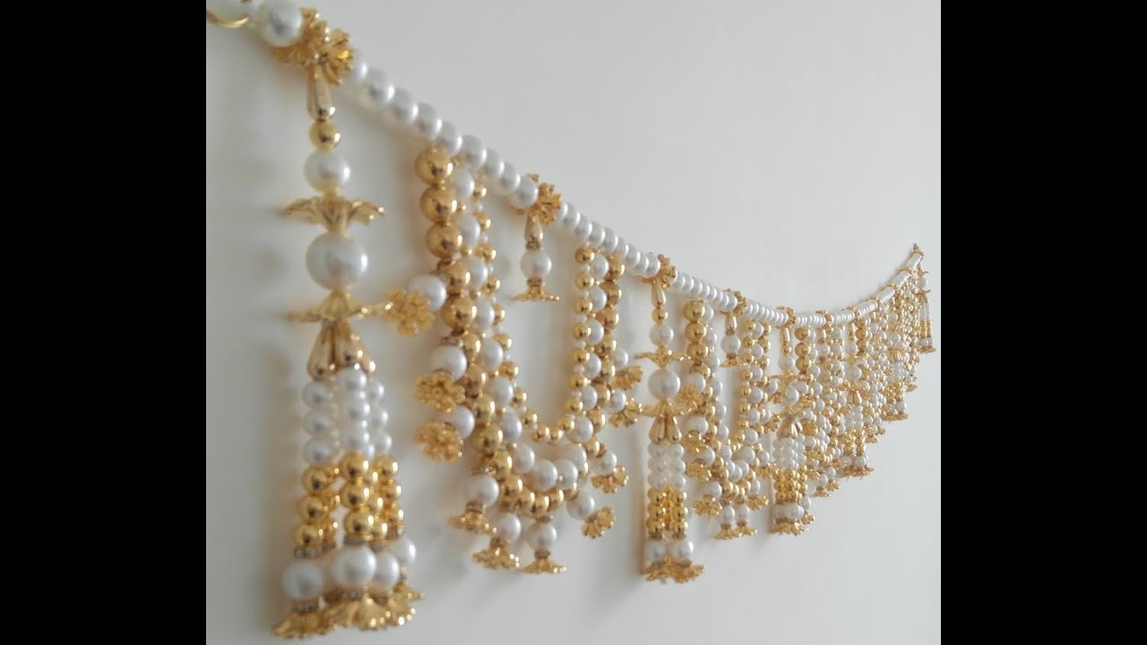 How to make a Pearl Bandhanwar at Home, DIY Easy Pearl Toran, How to make Toran at Home