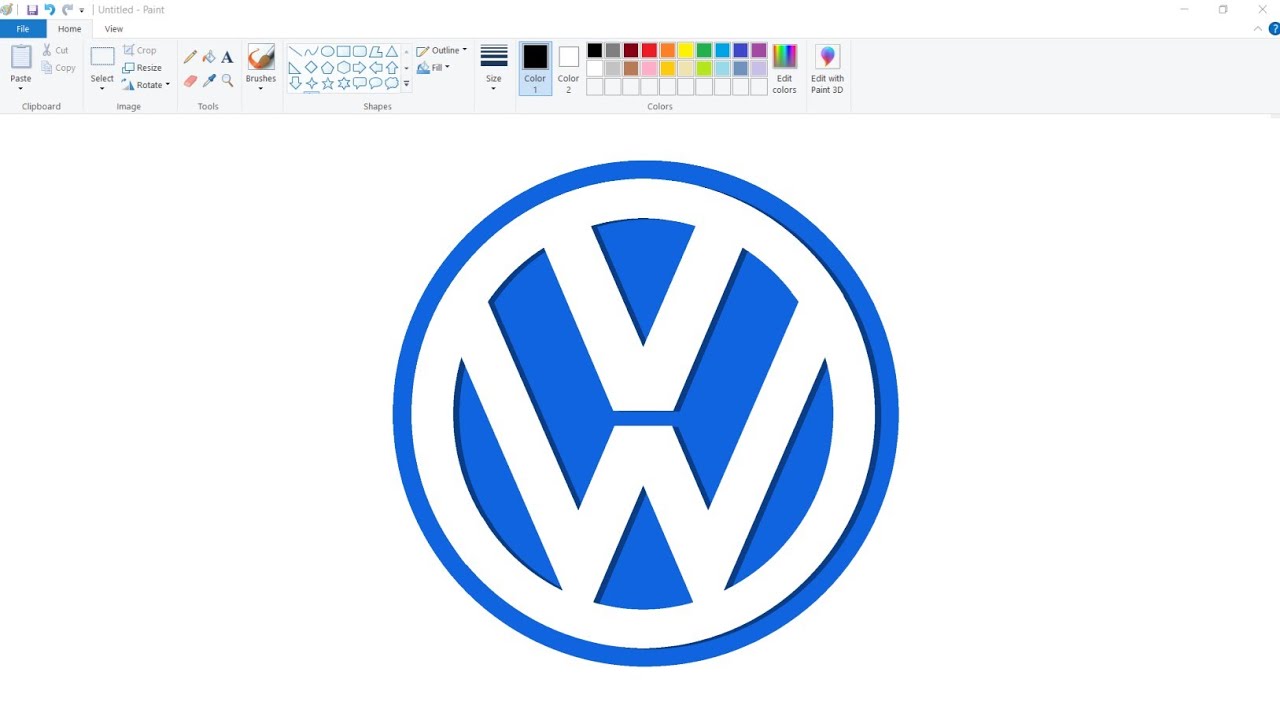 Vw Sign Drawing How to draw Volkswagen Logo step by step on computer | Volkswagen Logo ...