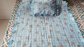 how to make baby bedding with old cloth / baby bedsheet at home baby bedsheet cutting and stitching