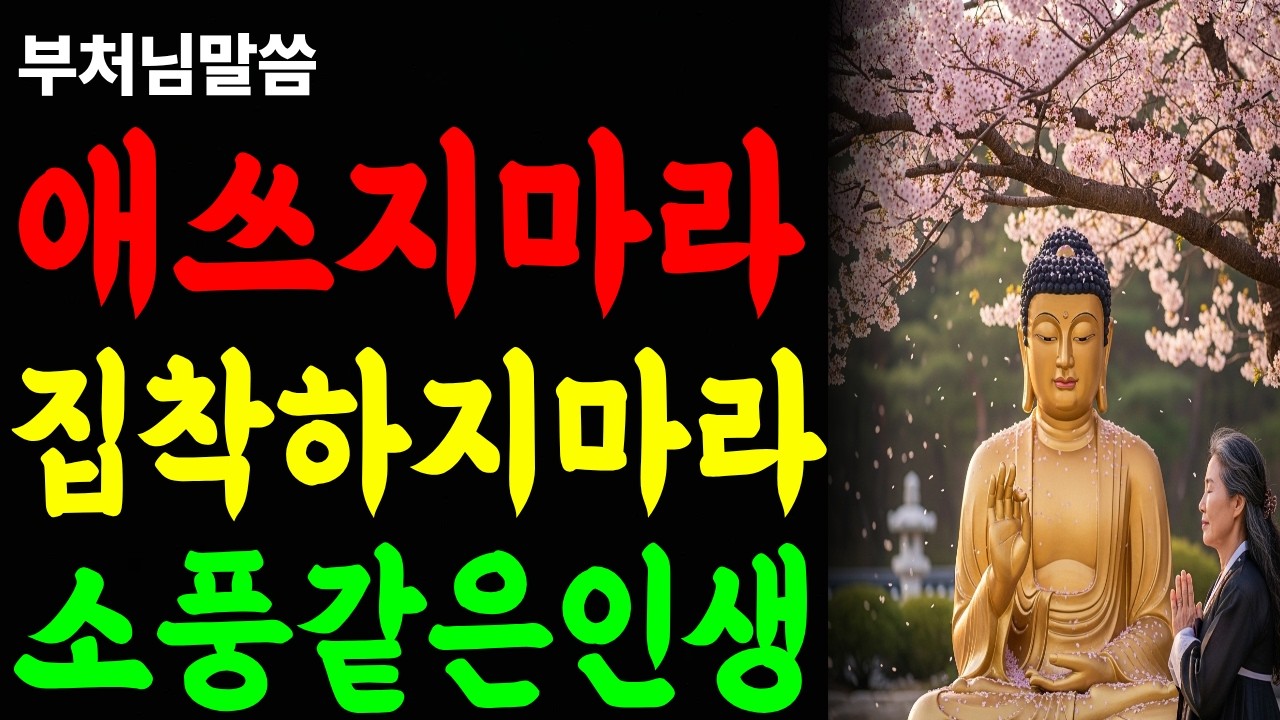 (부처님말씀) 애쓰지마라 다내려놓아라 인생은 소풍이다 집착하지마라 /인생무상 /오디오북 /명상 /인생조언