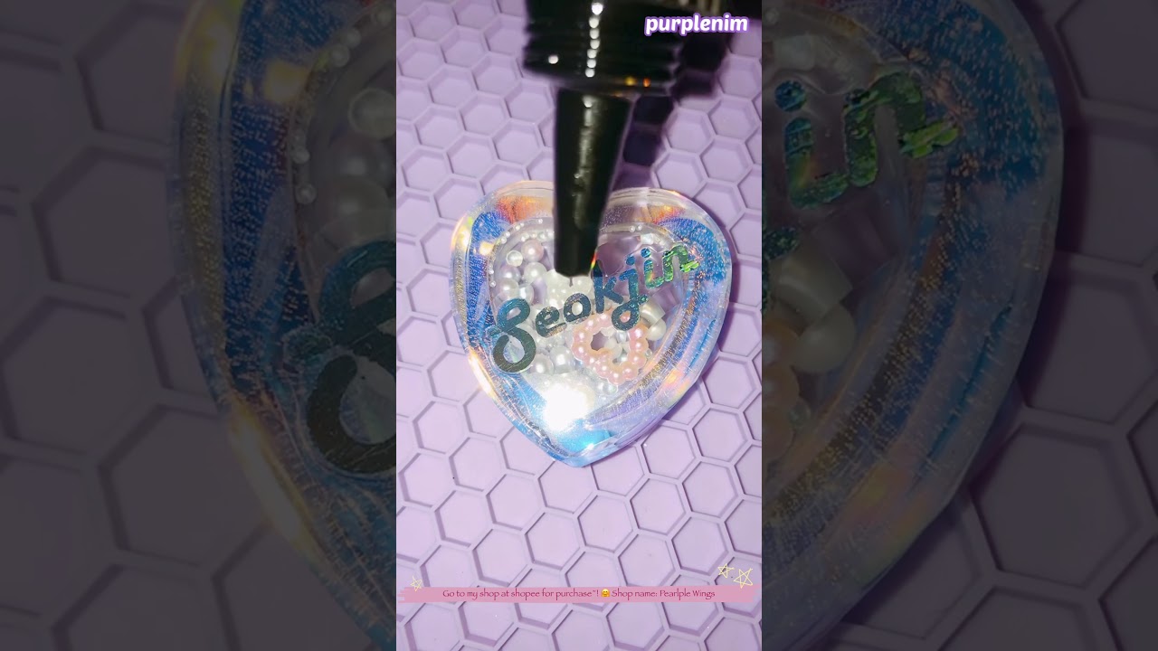 WATCH ME RESIN 🔮 How to put sticker on your BTS resin keychain YouTube