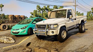 محاكي الحوادث  حوادث حفر واقعية (5) cars vs bumps and potholes BeamNG Drive