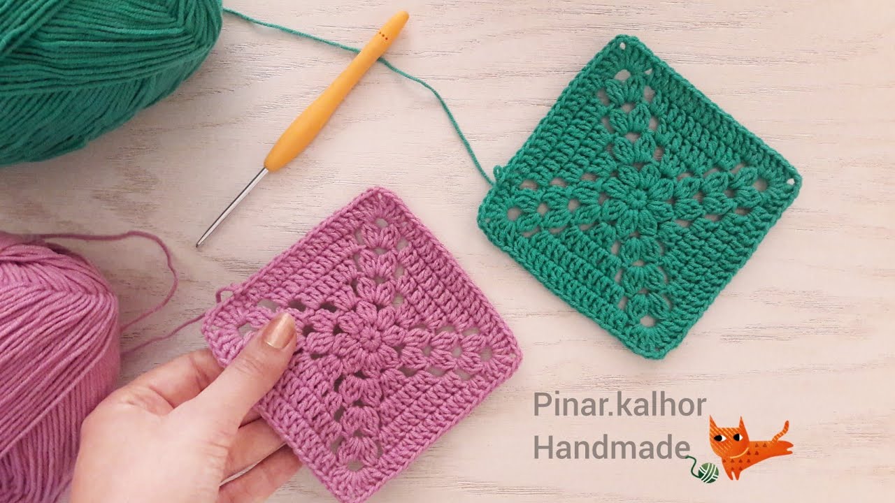 آموزش طرز بافت موتیف قلاب بافی: crochet motif , motif yapımı