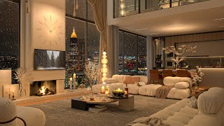 Cozy Bedroom - Opulent Winter Evenings - Infusing Living Room with Jazz Harmony and Falling Snow ❄️ screenshot 5