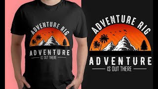 Mountain adventure t shirt design | How to design a t shirt adobe illustrator (2021)