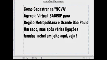 Como cadastrar conta Sabesp?