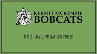 McKenzie Intermediate - Data Confirmation Process