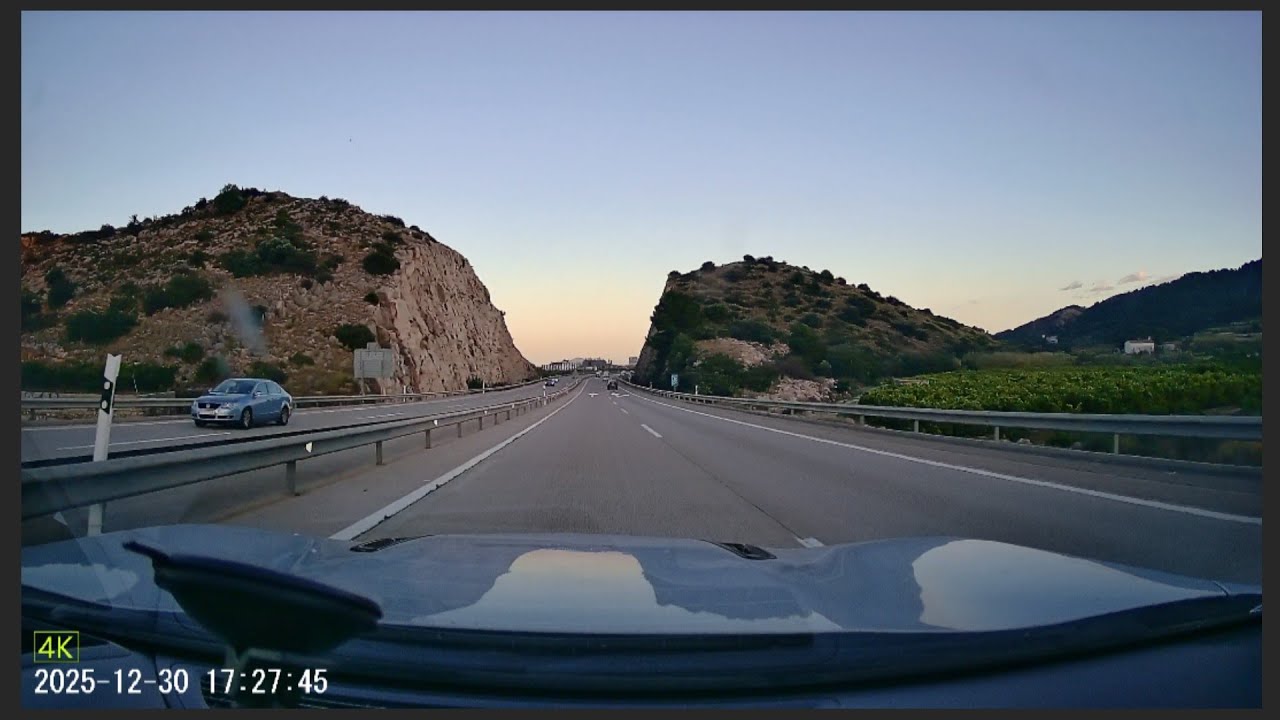 Autoroute AP7 E15 après Valence jusque Teulada Espagne Dashcam 4K