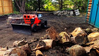 Pushing Free Wood Up To My Log Splitting Area W Sears Custom 10Xl Garden Tractor