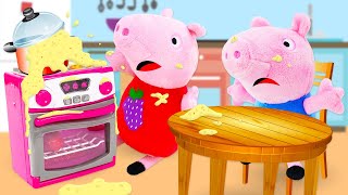 Préparation de la bouillie finie par un cauchemar! Jeux pour enfants avec Peppa Pig.