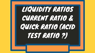 Current ratio, Quick ratio(acid test ratio) -Liquidity ratios