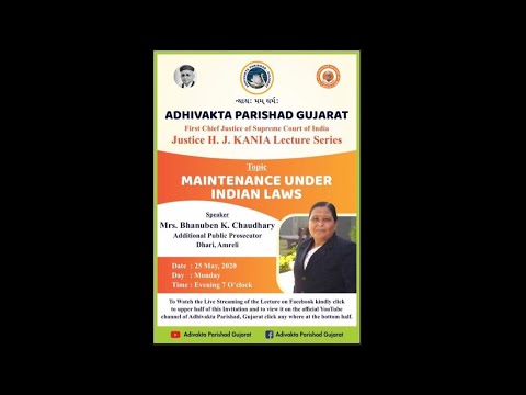 1st Chief Justice of SC Mr. H. J. Kania Lecture Series - By Mrs. Bhanuben K. Chaudhary, APP