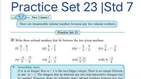 Practice Set 23 | L-5 Operations on Rational Numbers | Std 7 Maths