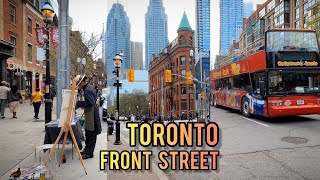 Toronto 🇨🇦 Saturday Walking Tour, Front Street Downtown Toronto Canada, 4K