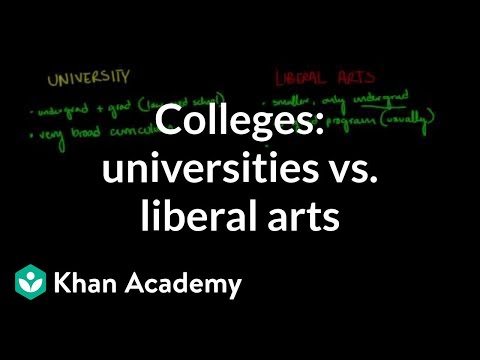 Vidéo: Différence Entre Le Collège D'arts Libéraux Et L'université