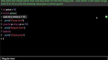 Learn Swift: Switch statement with value binding or half open range (Chapter 10 Challenge 1)