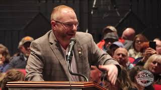 WV Delegate Chris Anders speaks at the Berkeley County Data Center Town Hall meeting. March 20, 2026