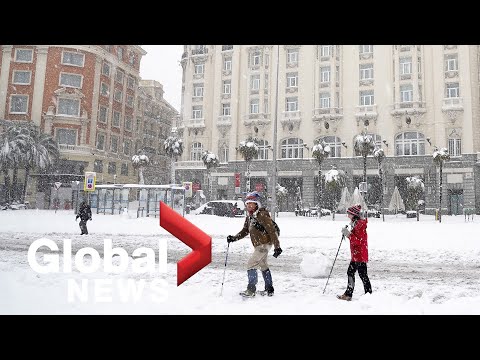 Storm Filomena: Parts of Spain struggling after record snowfall